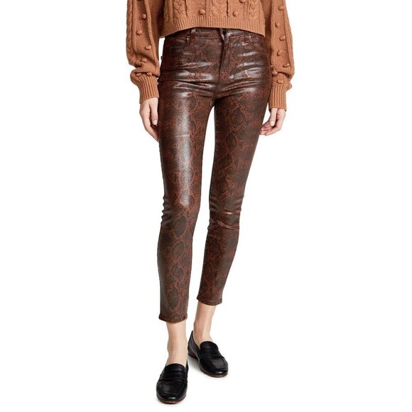 NWT J Brand brown snakeskin print high rise crop skinny jeans, 26 - Picture 5 of 16